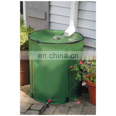 Green and black folding portable 55 gallon,150 gallon plastic pvc rain water barrel collection tank