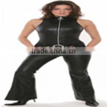 Leather Jointsuit in Black Color