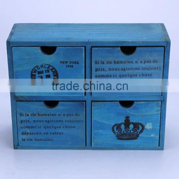 Zakka desktop wooden storage box, drawer type cosmetics storage box