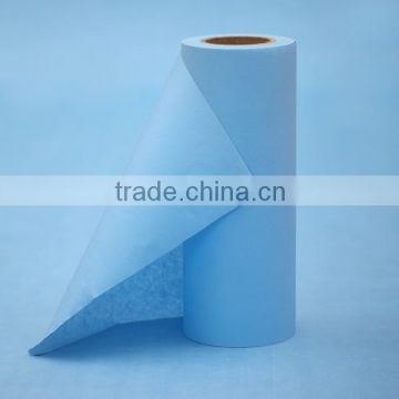 blue and green wood pulp PET laminated spunlace nonwoven fabric for printing machine industrial cleaning