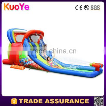 commercial grade deluxe double lane inflatable water slide with two cannons for children