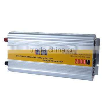 Cheapest and good quality Meind 2000W DC12V to AC220V Power Inverter with Battery charge and AC 220V input