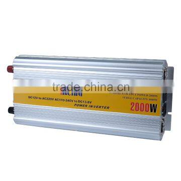 Cheapest and good quality Meind 2000W DC12V to AC220V Power Inverter with Battery charge and AC 220V input