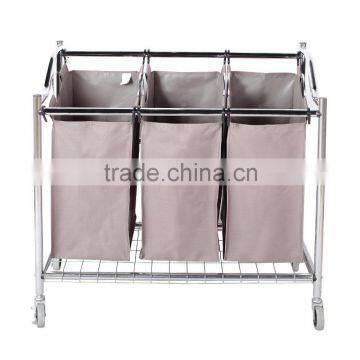 Top Quality 3-Section Rolling Laundry Sorter