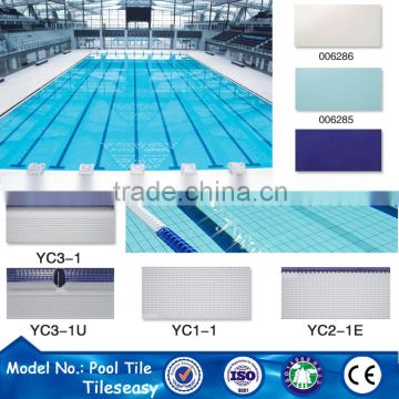 Foshan factory high quality cheap ceramic swimming pool tiles in blue for sale