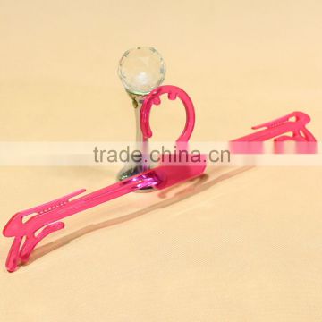 Hot sale factory supply rose red plastic lingerie hangers for underwear display