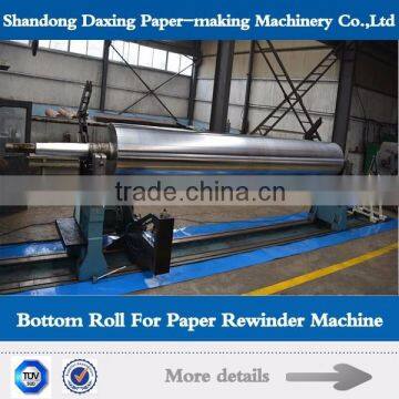 Paper rewinder tungsten carbide bottom roll