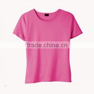 OEM china wholesale manufacturing round neck pink wholesale blank t shirts