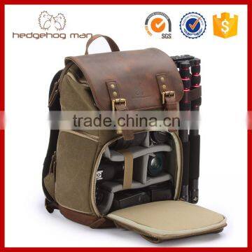 Leather backpack vintage camera bag canvas camera bag