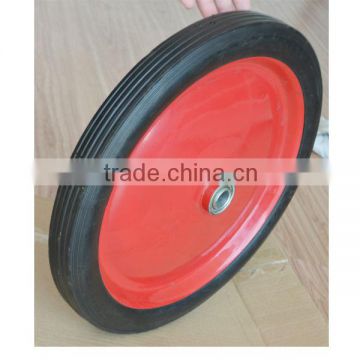 14x1.75 inch semi pneumatic rubber wheel with rib tread for material handling equipment