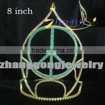 peace shaped diamond crown