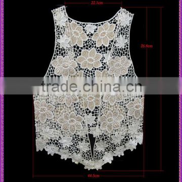 wholesale fashion embroidered Women Vintage ladies crochet latest jeans tops girls for dress