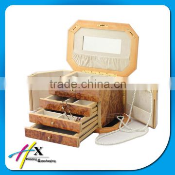 Wooden Jewelry Box Mirror Boxes with Many Drawers