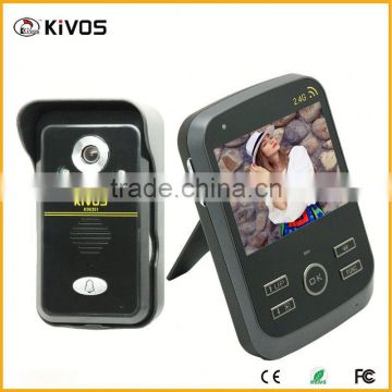2.4Ghz 300meter kivos kdb300 kivos kdb300 wireless video door phone With Pir Auto-detection Recording