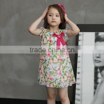 Wholesale 2016 High Quality Little girls Lovely Fruit print dress