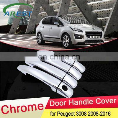 for Peugeot 3008 2008 2009 2010 2011 2012 2013 2014 2015 2016 Luxuriou Chrome Door Handle Cover Car Set Styling Accessories ABS