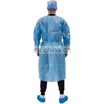 Hot Sale Disposable non woven isolation gown comfortable sleeve anti-dust gown