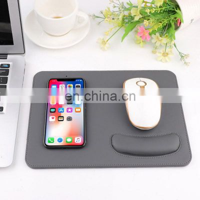 New Factory Supply Smart Long Black Wrist Rest Blank PU Wireless Charging Leather Sublimation Custom Mouse Pad