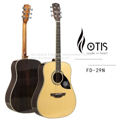 Wholesale OTIS brand Martin-D shape body spruce single solid top 6 strings acoustic guitar