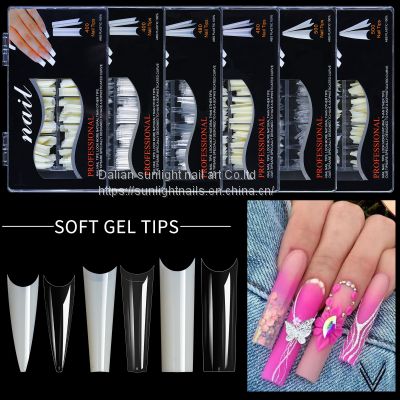 New Ghost Sharp Nail 500 Pieces Box Full Fit Long French Style False Nail Pieces Directly Supplied in Stock by Manufacturers