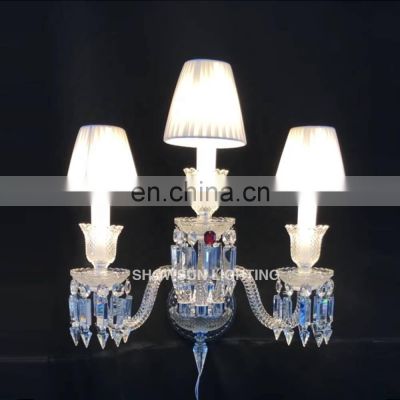 Classic hotel corridor living room luxury k9 crystal led sconce wall lamp for home