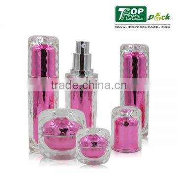 Hot!Cream 15ml 30ml 50ml Airless Pump Bottle , Plastic Acrylic Round Cosmetic Packaging 100ml Bottle Clear Round Plastic bottle