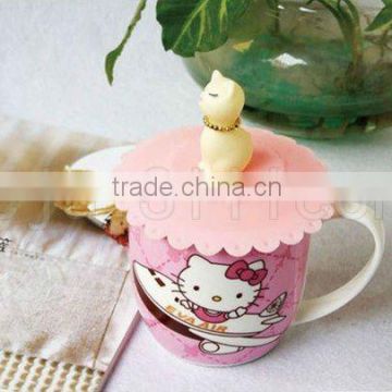 wholesale kitty silicone lid for cups