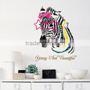 ALFOREVER cool colorful horse head wall decals with room sticker