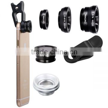 Fish Eye + Macro + Wide Angle lens 3 In 1 Universal Clip camera Mobile Phone Lens for iphone 6