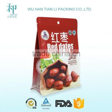 china supplier new products custom printed flat bottom plastic bag with zipper