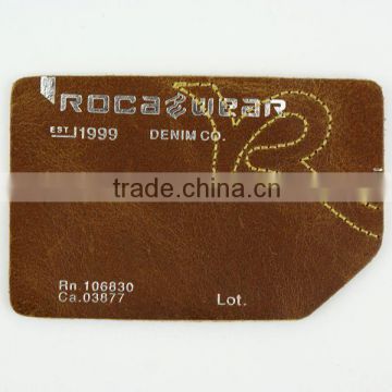 Genuine leather label for garment