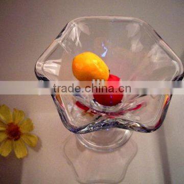 Sodalime handblown Flower shaped leadfree crystal high quality ice cream cup unique design