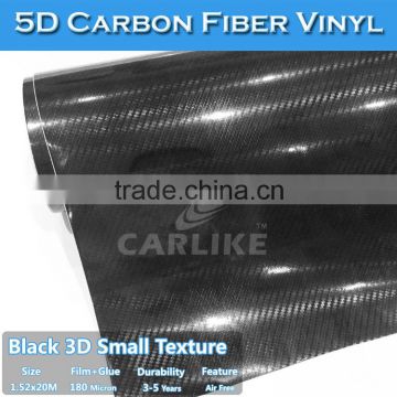 CARLIKE Air Channels Self-adhesive Black 5D Carbon Fiber Vinyl Film
