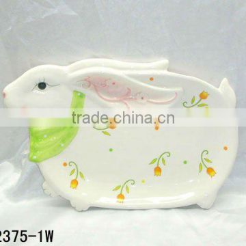 Easter rabbit ceramic gift plate