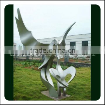 Garden Decorative Stainless Steel Bird Family Sculpture