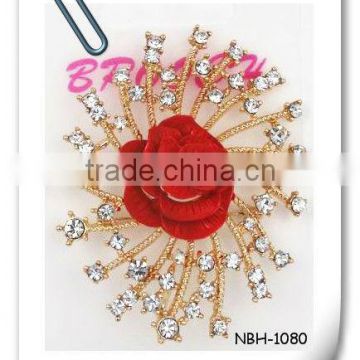Latest luxury rhinestone flower brooch for wedding