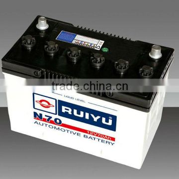 Wholesale JIS/DIN Standard Dry Charged Auto Battery, Best Price Truck/ Car Battery 12v 70Ah,AUTO Battery Made in China