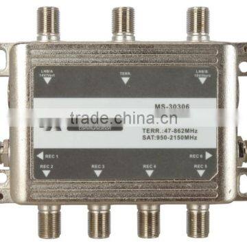 3 in 6 out zinc alloy satellite multiswitch (MS-30306)