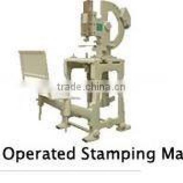 Foot operated stamping machine