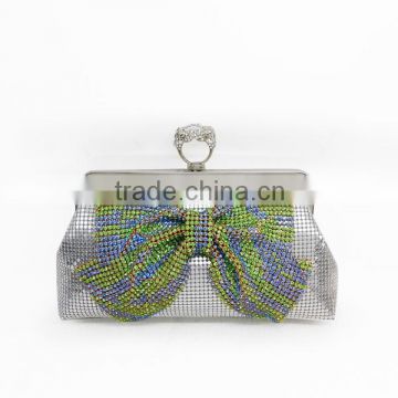 Ladies Diamond Clutch Evening bag with bowknot Decorated