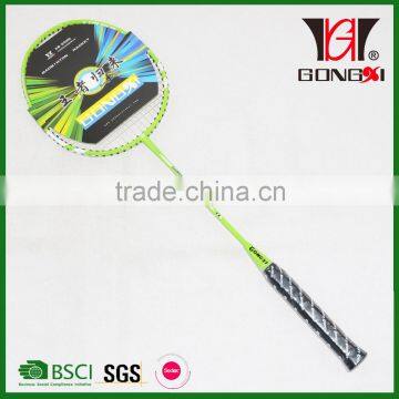 GX-7005 GREEN good quality aluminium&steel badminton rackets with pu grip material/top brand badminton racket