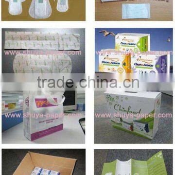 female anion sanitary pads ISO SGS FDA CE 155 180mm