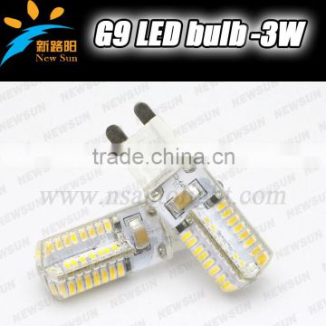 180LM 2700K high bright G9 led bulb 3W 3014SMD led corn light G9 with CE ROHS