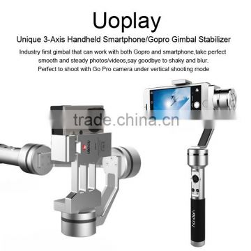 Uoplay free rolling gimbal stabilizer for IPHONE 6 Plus and Go pro 3 3+ 4