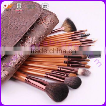 18-piece Natural Hair Professional Makeup Brush Set with Wooden Handle and High-grade Goat Hair