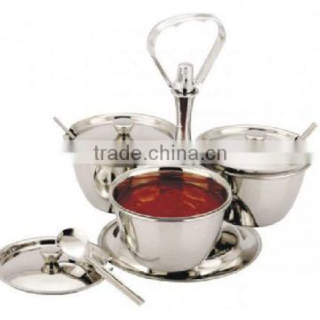 Kinox 18-10 stainless steel Luxe 3-bowl condiment server