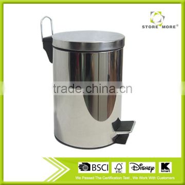 Decorate stainless steel pedal bin for 8L