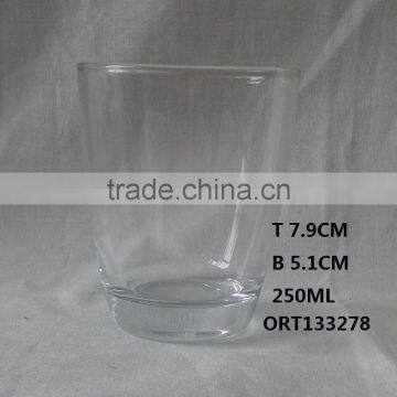 Round bottom clear glass cup