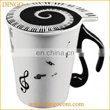 new arrival custom fine porcelain 280cc designs tea /coffee mugs with handle and cover