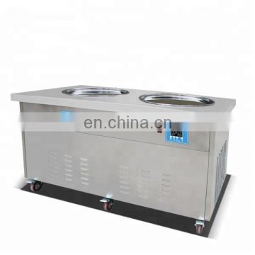 Thailand Rolled 2+10 Double Square Flat Pan Fried Ice Cream Machine